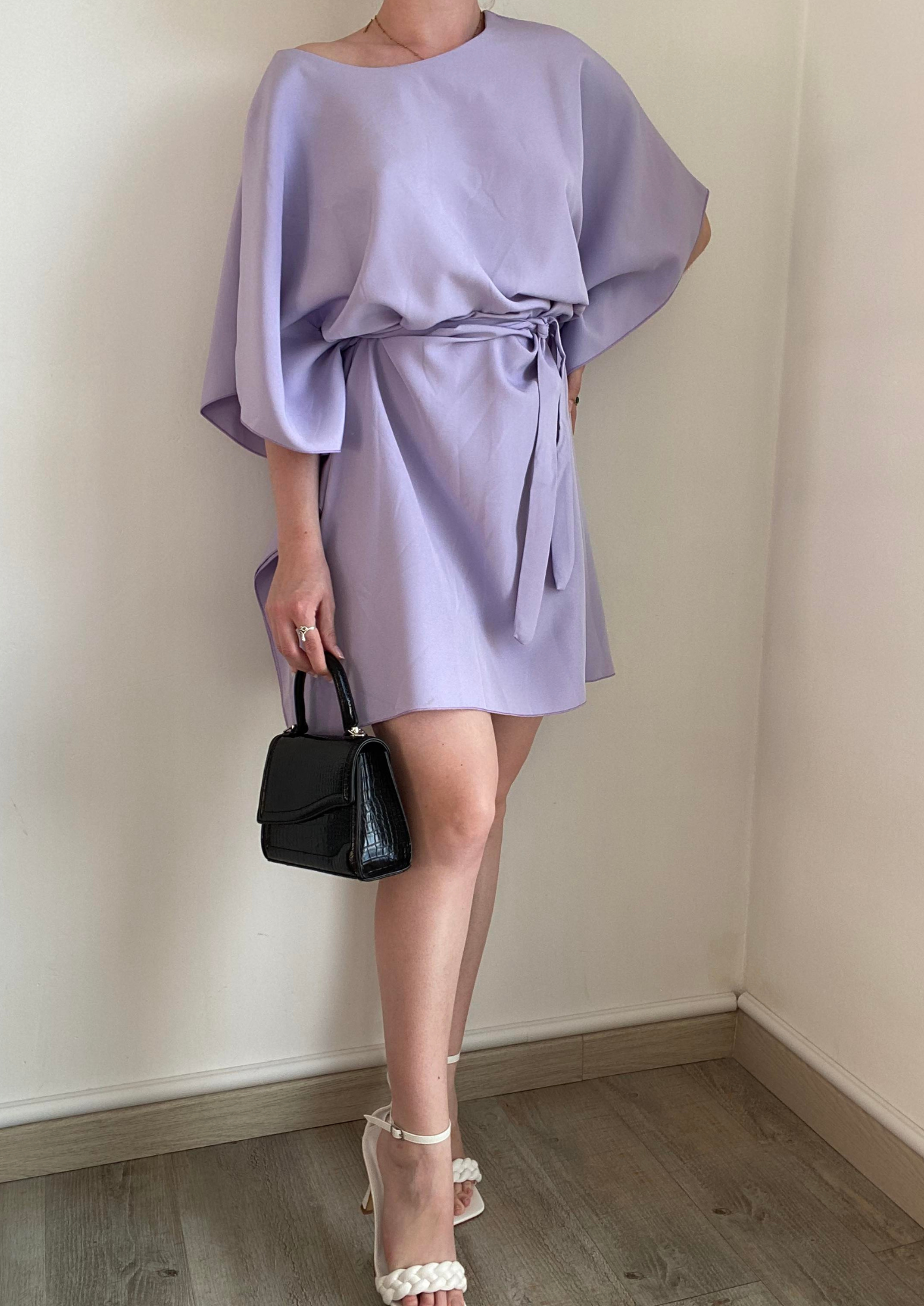 Robe à volants mauve