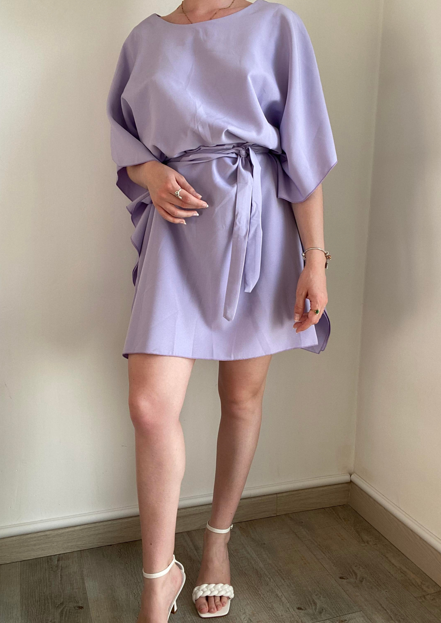 Robe à volants mauve