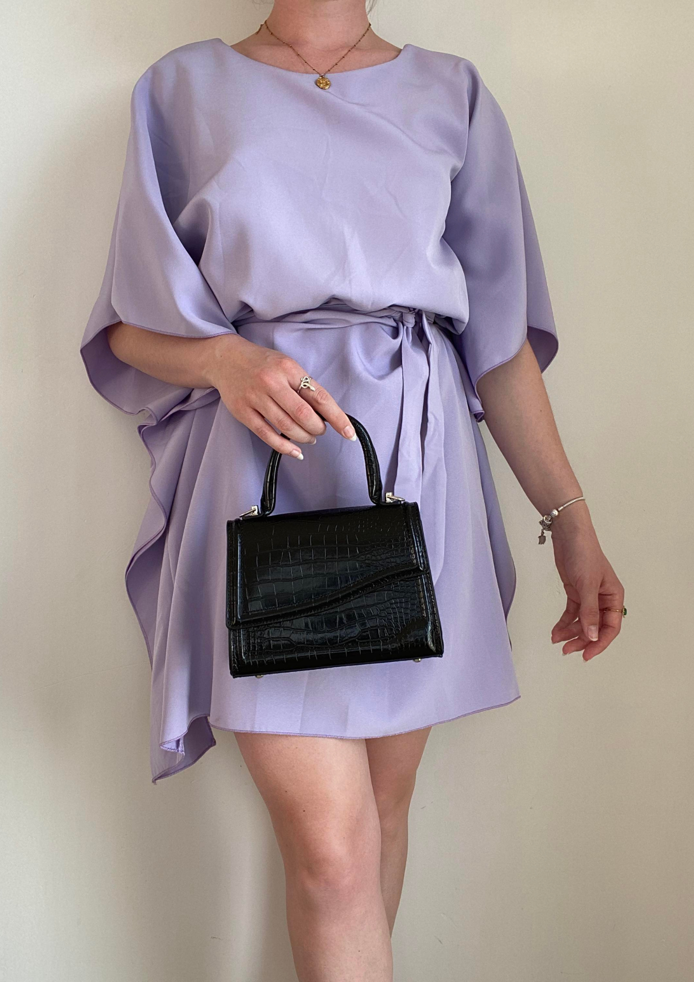 Robe à volants mauve