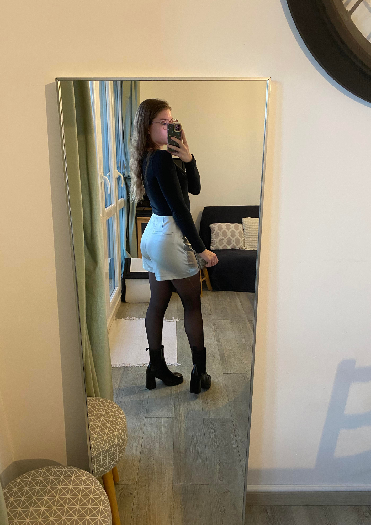 Jupe short argentée