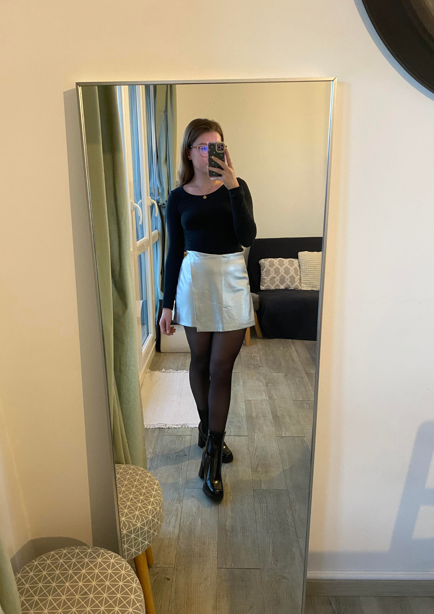 Jupe short argentée
