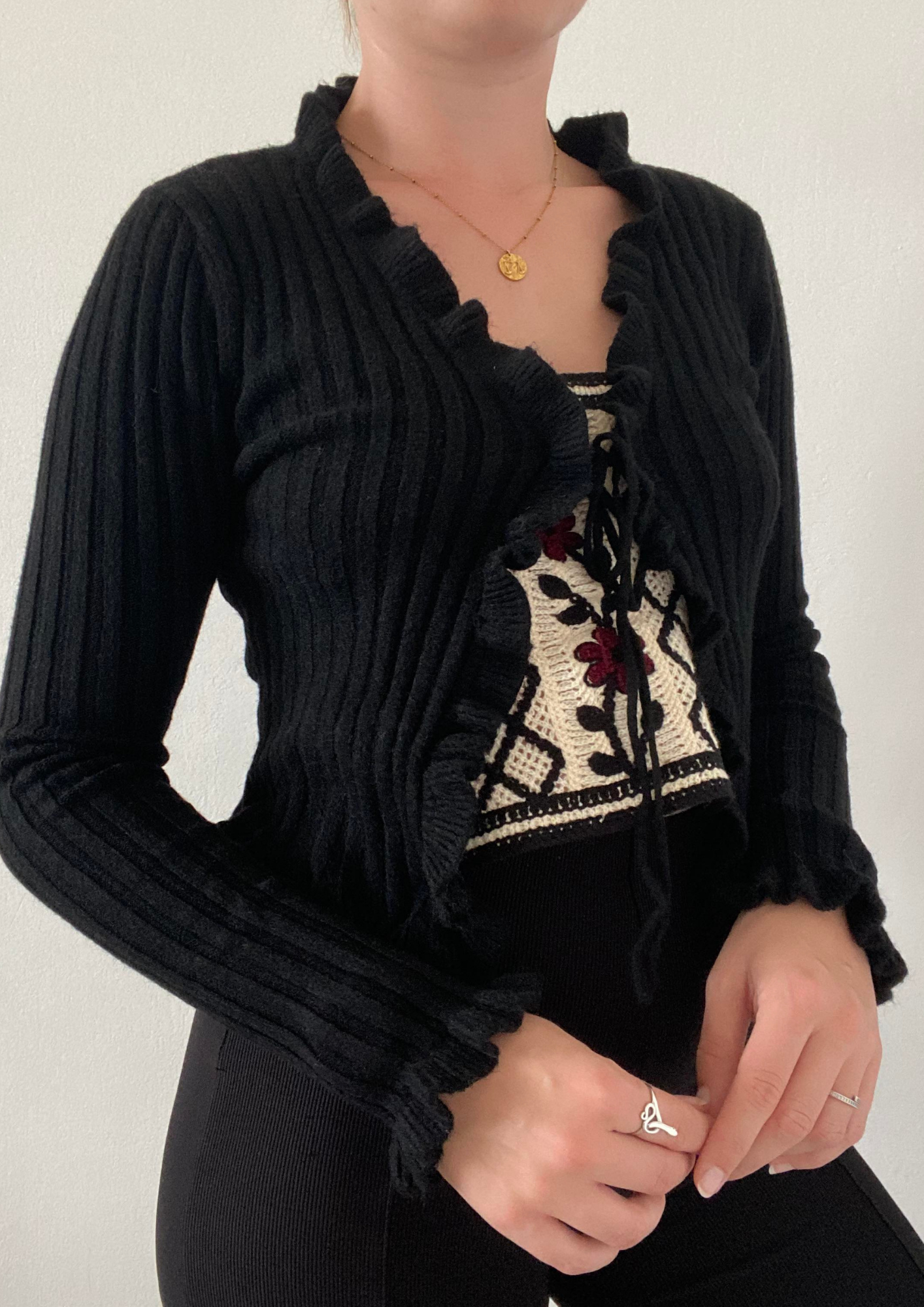 Gilet maille noir