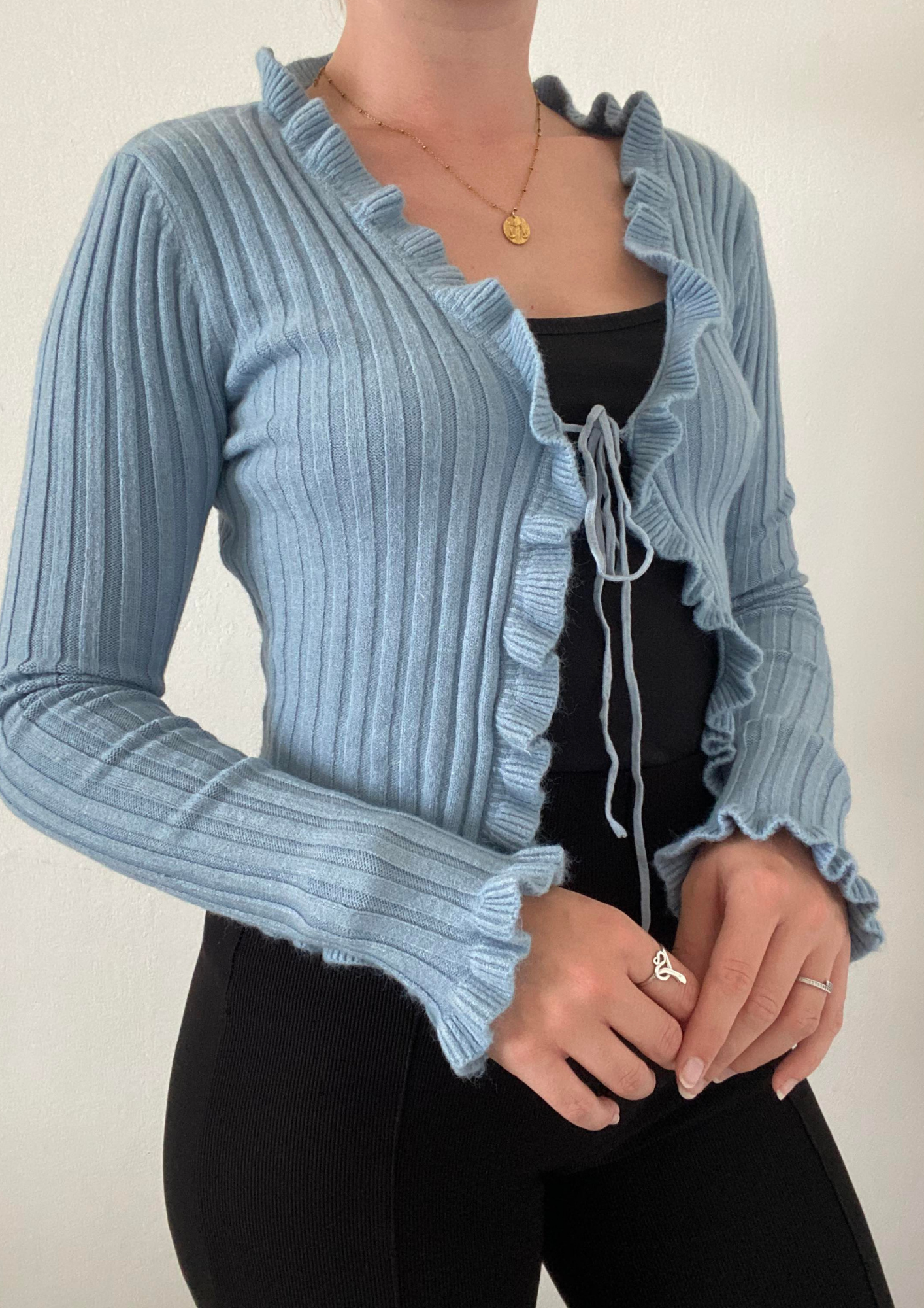 Gilet maille bleu