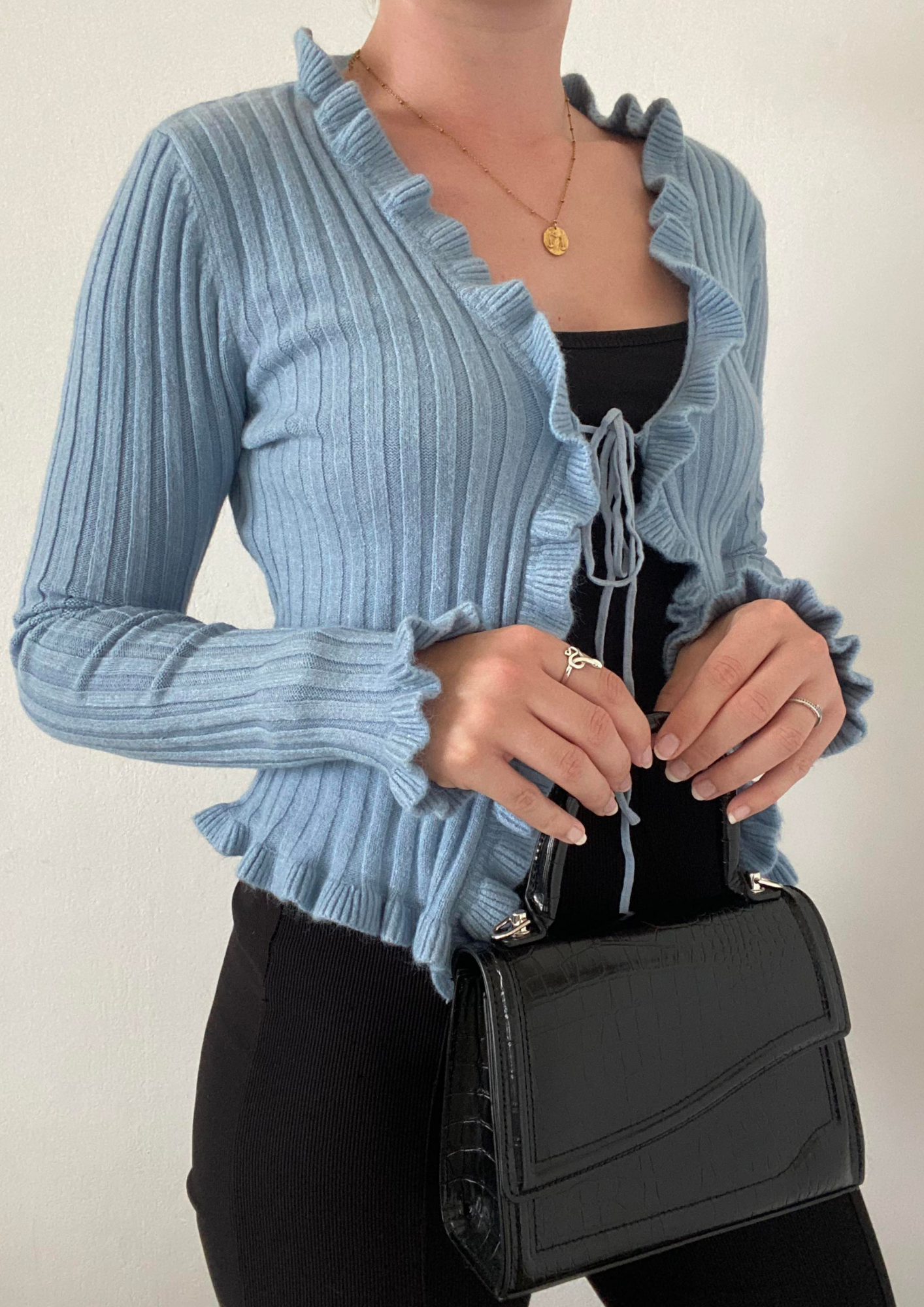 Gilet maille bleu