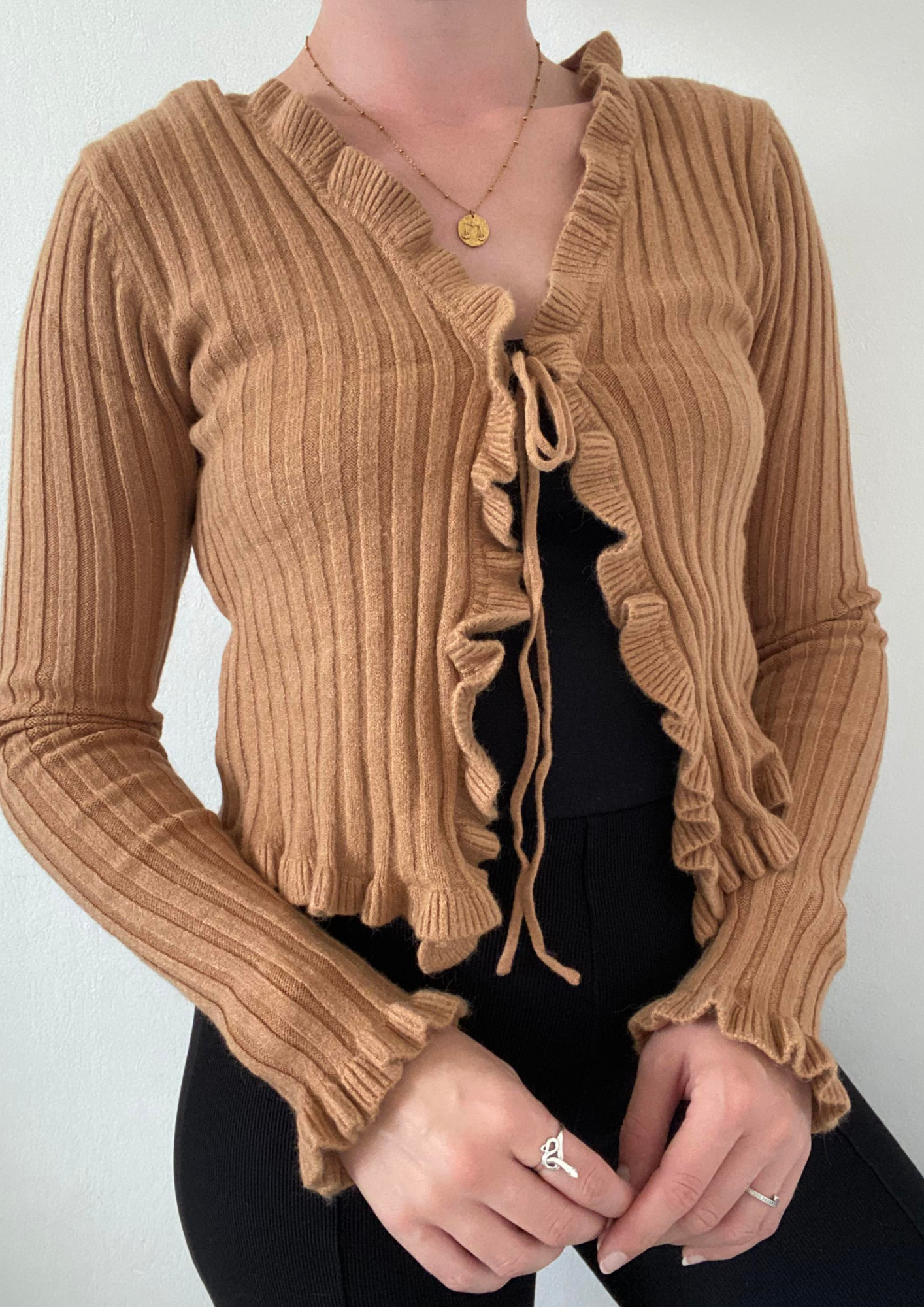 Gilet maille camel