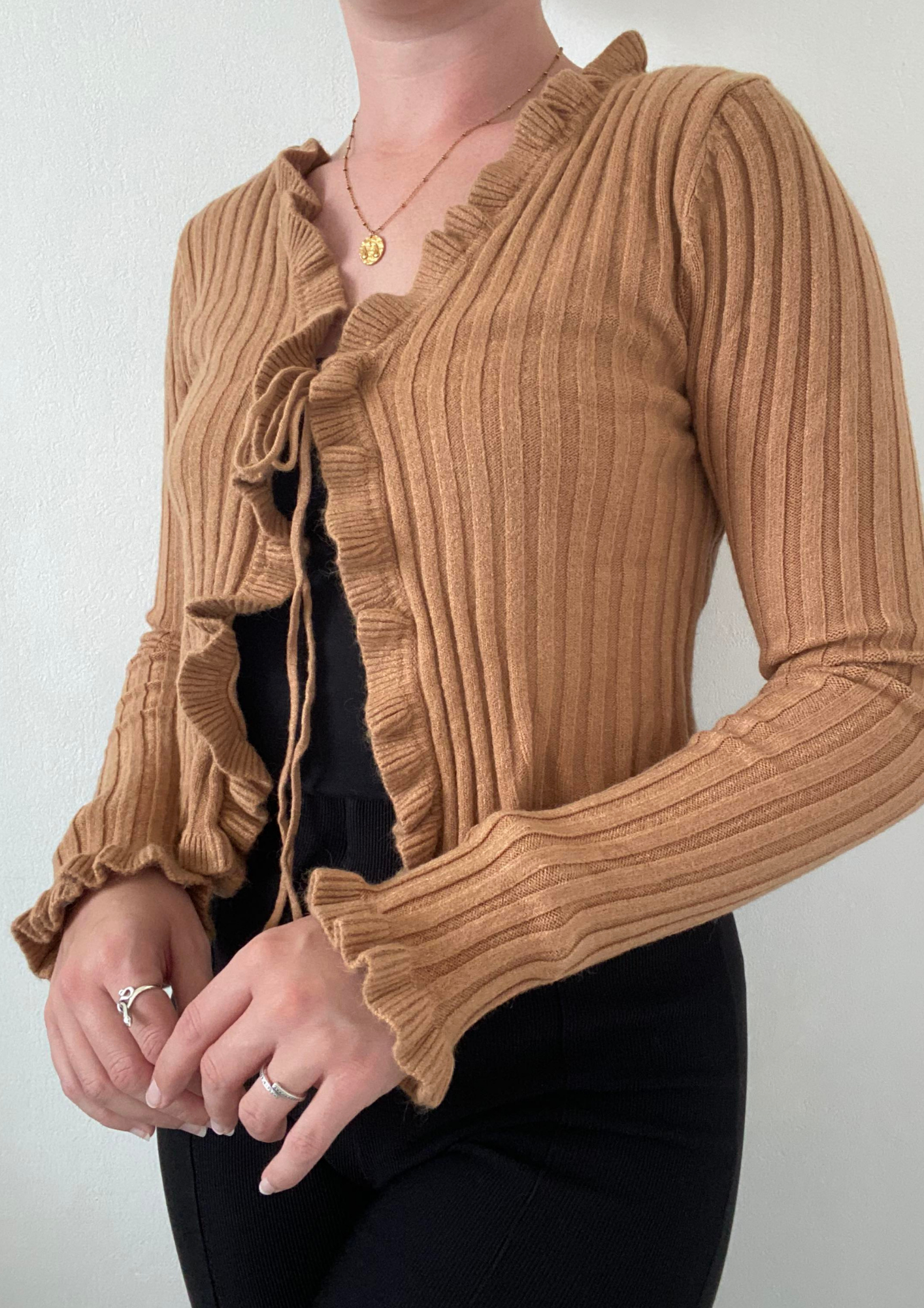 Gilet maille camel