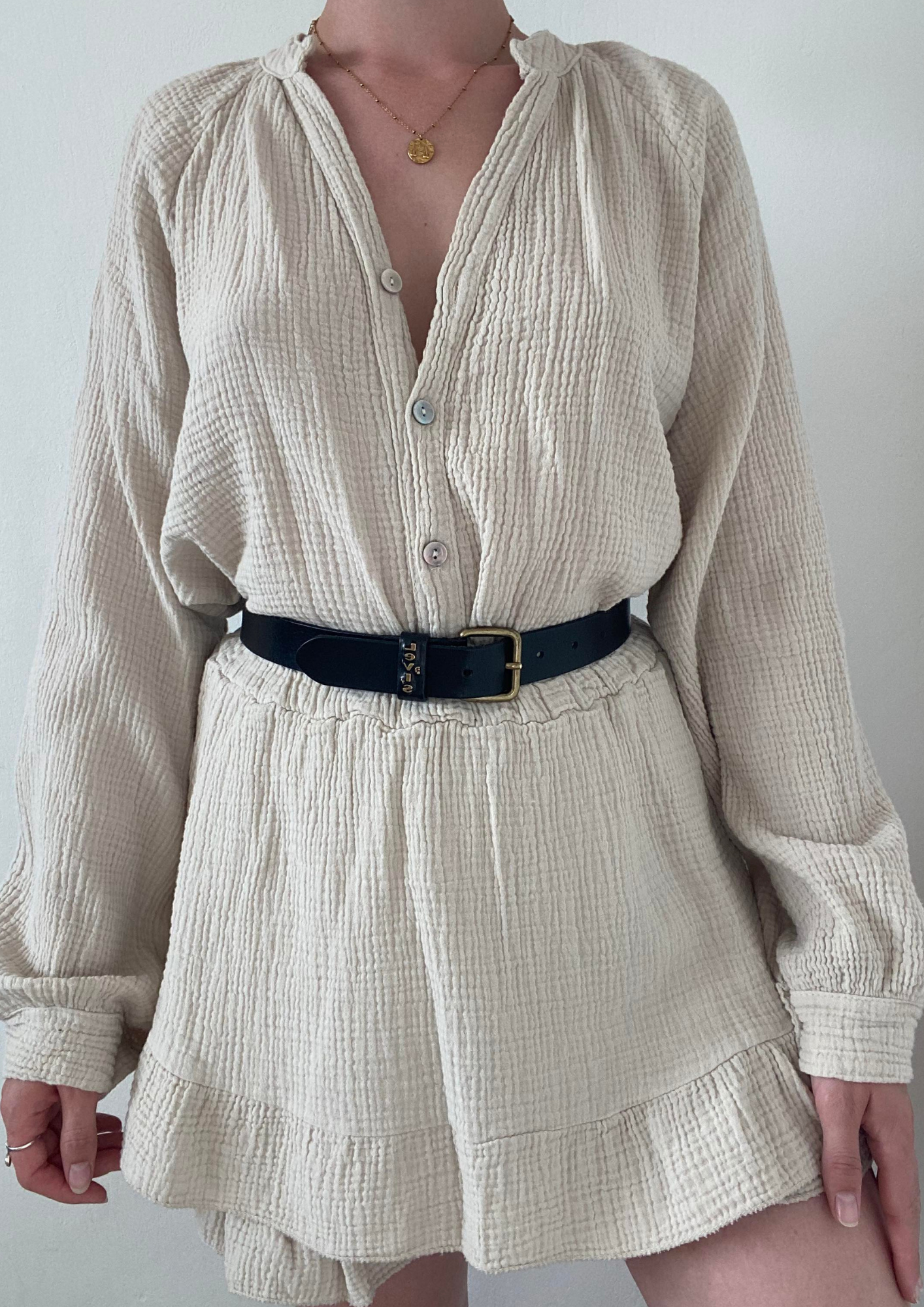 Ensemble gaze de coton beige