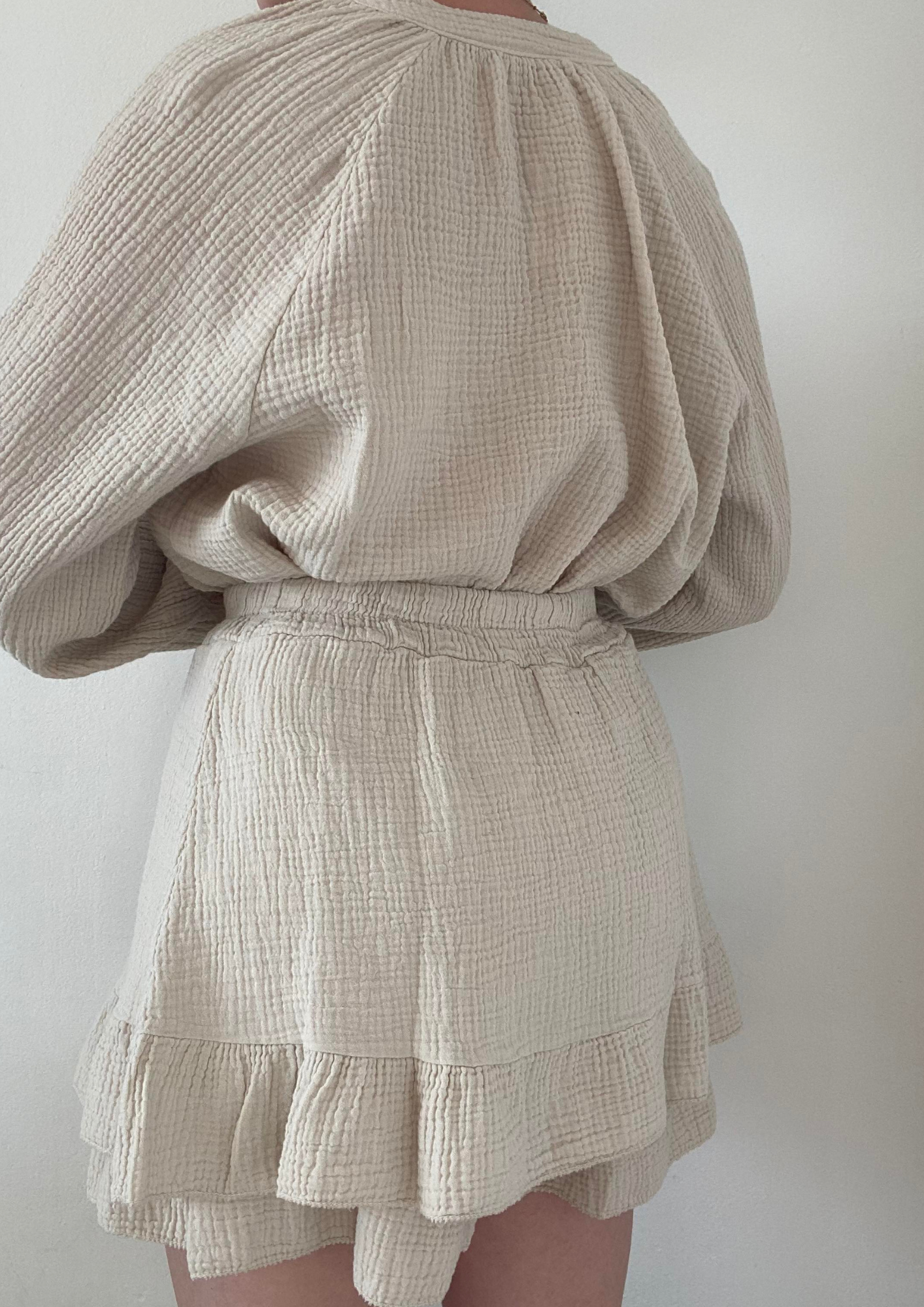 Ensemble gaze de coton beige