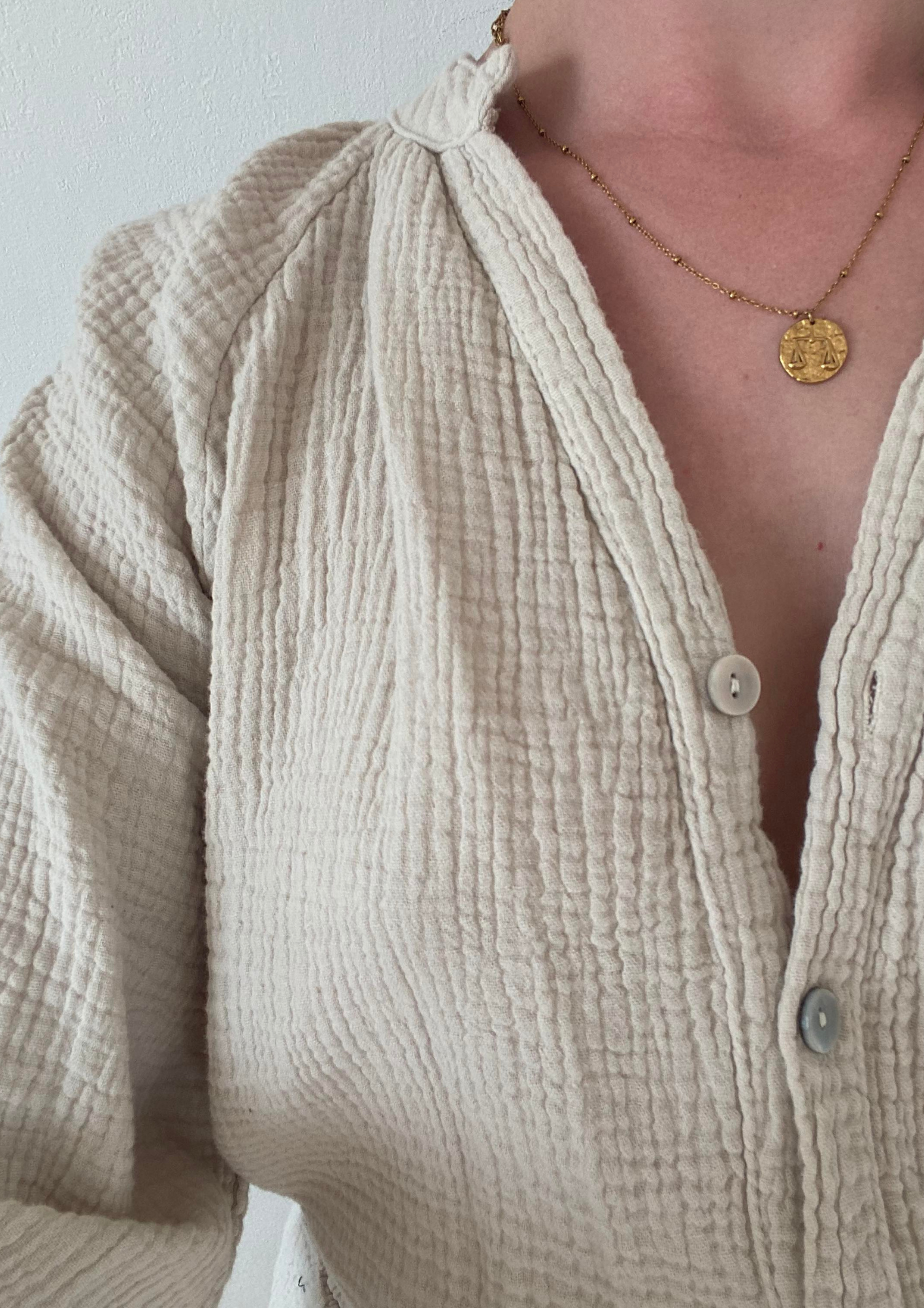 Ensemble gaze de coton beige