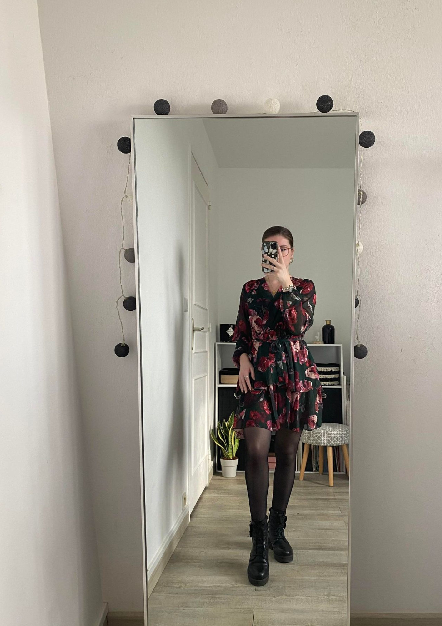 Robe froncée à imprimé fleurs
