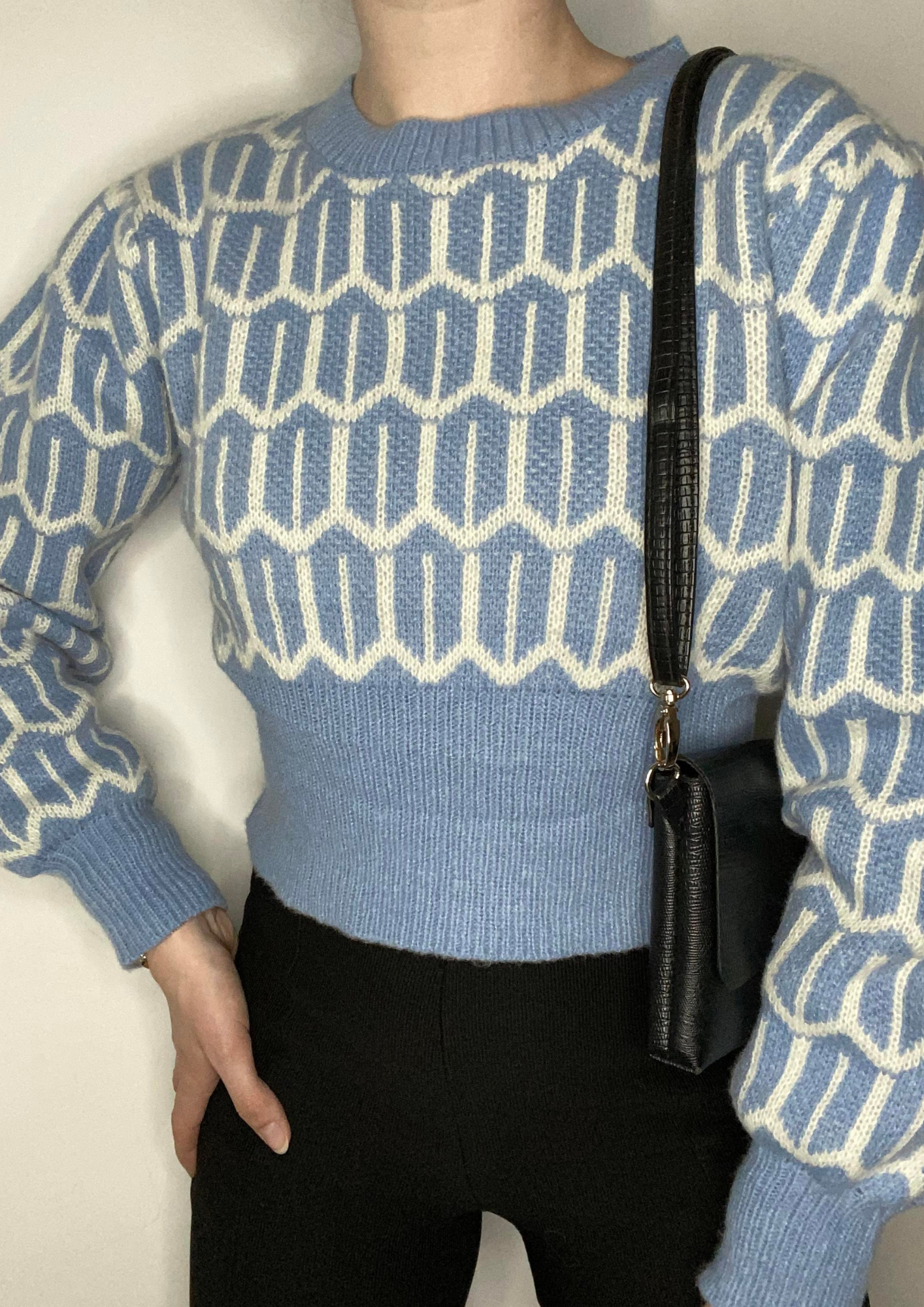 Pull Jacquard bleu