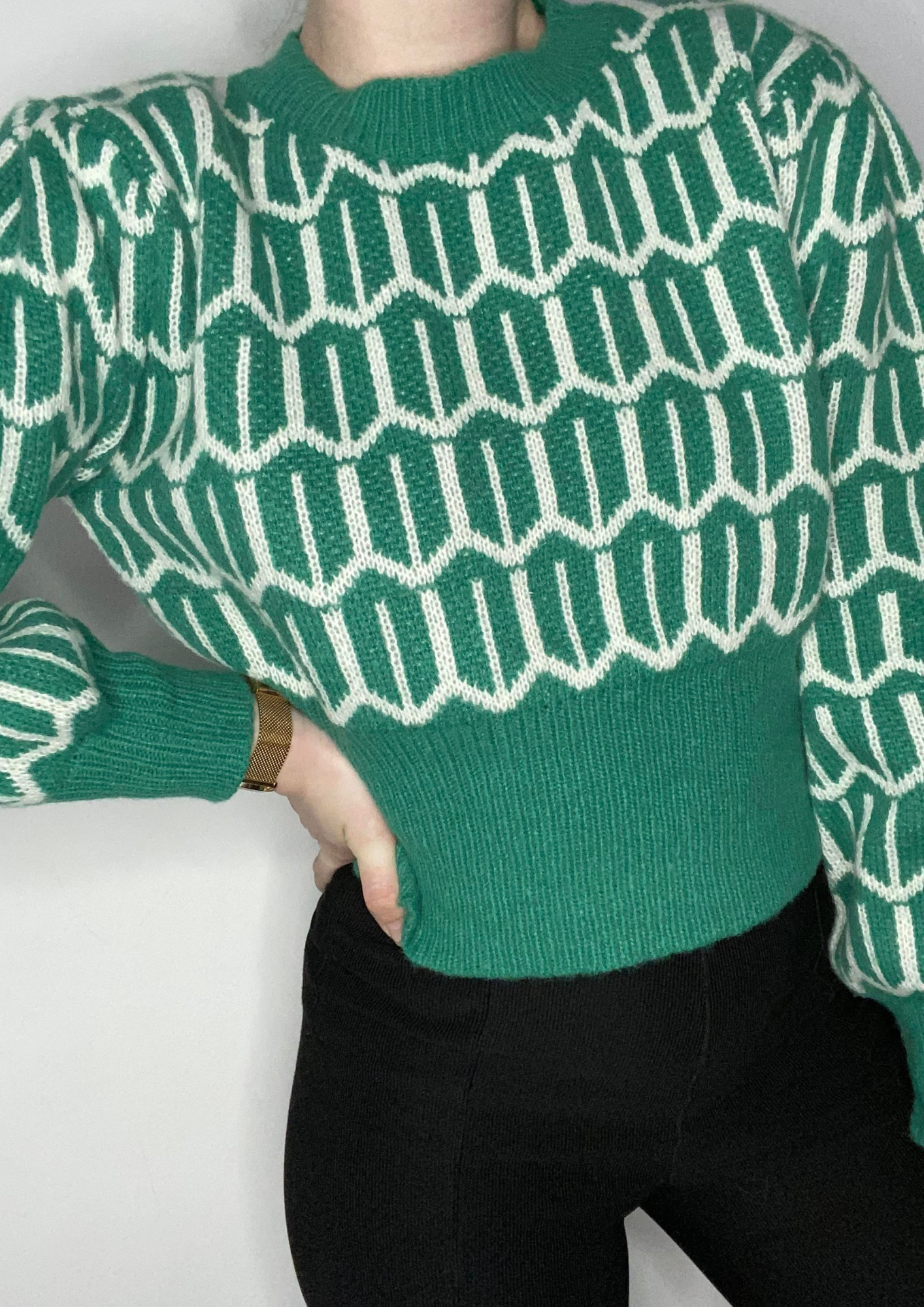 Pull Jacquard vert