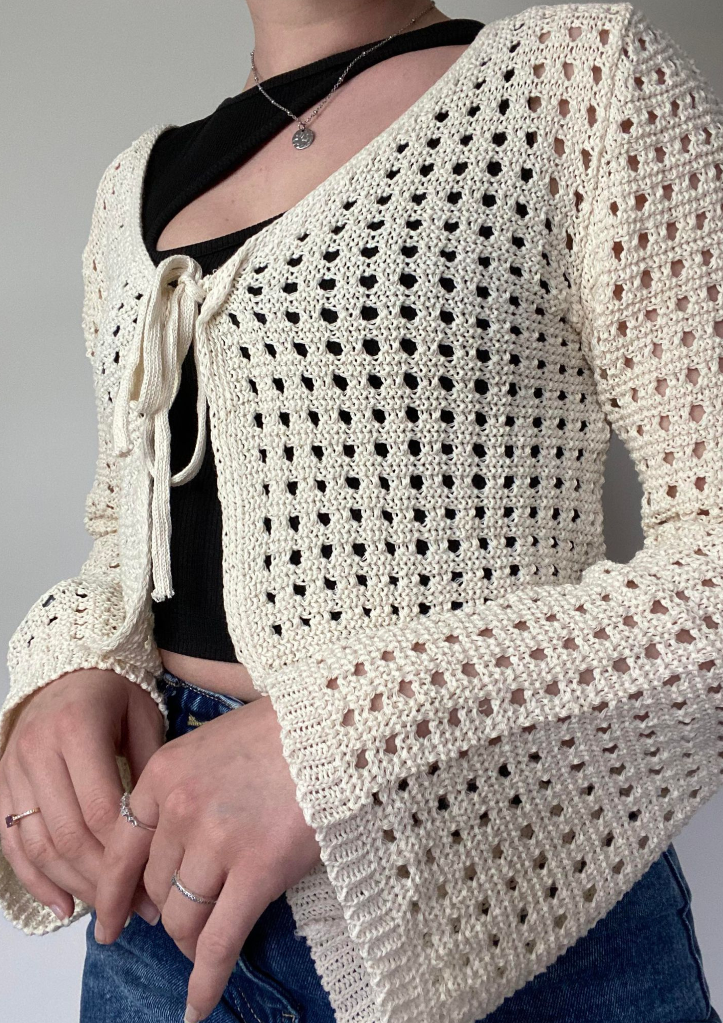 Gilet en maille crème