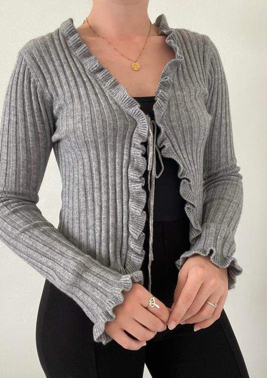 Gilet maille gris