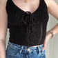 Top en crochet noir