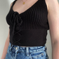 Top en crochet noir